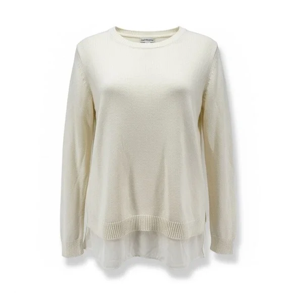 Crofts‎ & Barrow Womens Off White Cream Crew Neck Sweater Neutral Size XL NWT - Picture 2 of 13